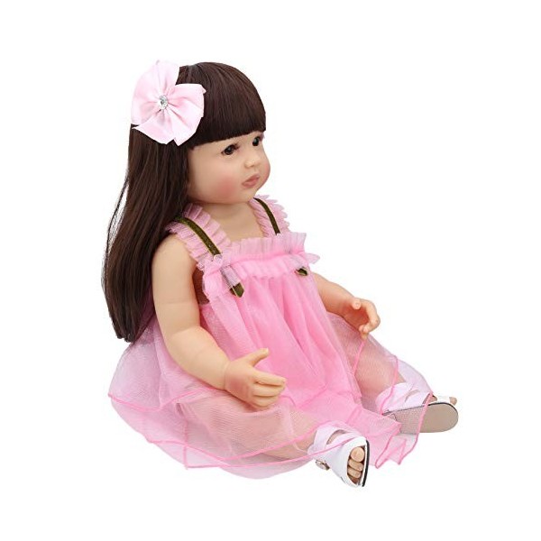 Bagima Poupée bébé en Silicone Souple, Réaliste, étanche, Simulation, Cadeau pour Enfants Filles, 55cm