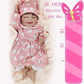 VVLXRIC PoupéE Reborn Silicone Fille, 18 Pouces 46 Cm éTanche PoupéE en Silicone danniversaire Ou De NoëL