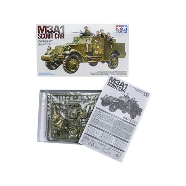 Tamiya 35363 – 1:35 US M3A1 Scout Car/Voiture de poussée, modélisme, kit de Construction en Plastique, Loisirs, Bricolage, Co