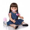 leybold Reborn Baby Dolls, Reborn Girl Doll, 22 Pouces réaliste poupée en Silicone, la Peau Douce de bébé, Ensemble de Cadeau