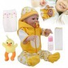 Vakitar Reborn Baby Réaliste Canard Costume Nouveau-né Poupée Accompagner Sourire Adorable Enfant Cadeau Jouet, pour La Maiso