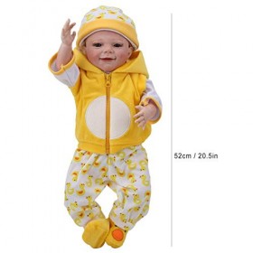 Vakitar Reborn Baby Réaliste Canard Costume Nouveau-né Poupée Accompagner Sourire Adorable Enfant Cadeau Jouet, pour La Maiso