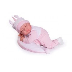 Muñecas Antonio Juan - Nouveau-né avec Poids Lune endormi avec Coussin