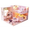 Flever Maison de poupée miniature DIY Kit créatif avec loft Scène dappartement pour art romantique Cadeau vie tranquille 