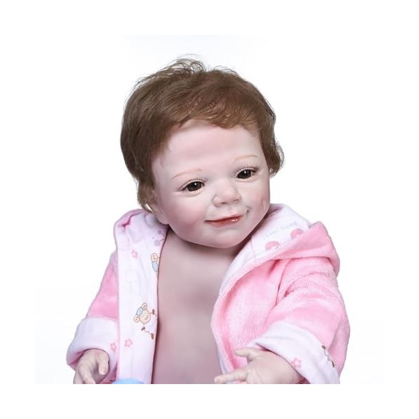 EMWNG Simulateur de bébé Nouveau-né, Yeux Ouverts avec tétine, bébé réaliste serrant Les Membres de la poupée pouvant être dé