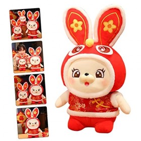 ibasenice 4 Pièces Mascotte De LAnnée du Lapin 2023 Poupée De Mascotte De LAnnée du Lapin Cadeau du Festival du Printemps D