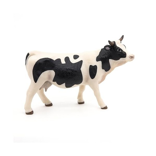 Papo- Vache Noire et Blanche LA Vie A LA Ferme Animaux Figurine, 51148, Multicolore