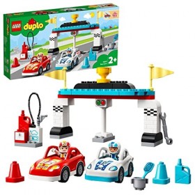 Lego 10947 Duplo Les Voitures de Course: Jouet Éducatif pour Enfants de 2+ Ans, Ensemble de Petites Voitures Colorées pour Le