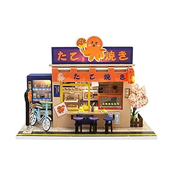 Teriyaki Boutique modèle Maison de poupée Miniature avec Meubles et Accessoires, Salon Chambre Cuisine Salle de Bain pour Cad