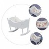 ibasenice 8 Pièces Mini Berceau Poupées Miniatures Jouets pour Bébés Jouets en Bois pour Bébé Berceau De Poupée Lits Et Berce