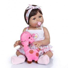 20 Pouces 48 cm Fait à la Main Nouveau-né poupées en Silicone Fille avec la Peau réaliste Reborn bébé poupée pour lâge 3 + p