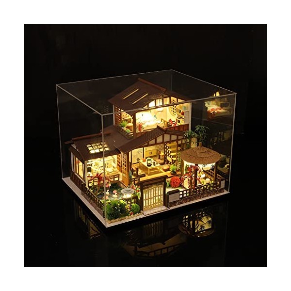 Kit maison miniature en bois – maison poupée en bois à construire pour adultes | Kit maison poupée style japonais fait main a