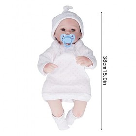 Dilwe Poupée Bébé en Silicone de 15 Pouces, Poupées éducatives Reborn avec Biberon pour Enfants de Plus de 3 AnsPoupées human