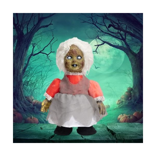 HOHO Décorations dHalloween - Poupée effrayante effrayante - Bébé fantôme - Induction activée par la voix - Avec son horribl