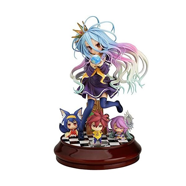 EASSL Figurine de Personnage de poupée Shiro 丨 20 cm Statique Debout Anime Fille aux Cheveux Longs Ornements de décoration de