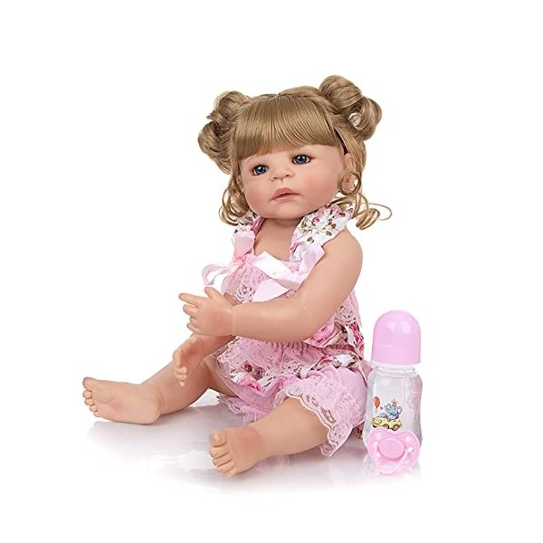 leybold 22 Pouces Reborn Baby Dolls, réalistes poupées Nouveau-nés, poupée en Silicone Artisanale réalisée, Peau Douce de béb