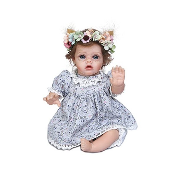 Poupée Reborn réaliste de 35,6 cm en silicone pour bébé, poupée de renaissance, coffret cadeau pour enfants