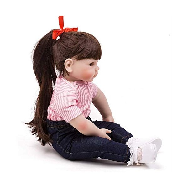 Réaliste 45 Cm 18 Pouces Reborn Bébé Poupée Fille Réaliste Nouveau-Né Bébés Filles Jouet Poupées Qui Ressemblent À De Vrais E