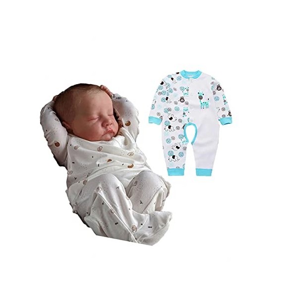 MOUSKE Bebe Reborn Silicone Plein Corps | 19 Yeux Fermés Poupee Reborn Corps en Vinyle Souple, BéBé Reborn avec Kit daliment