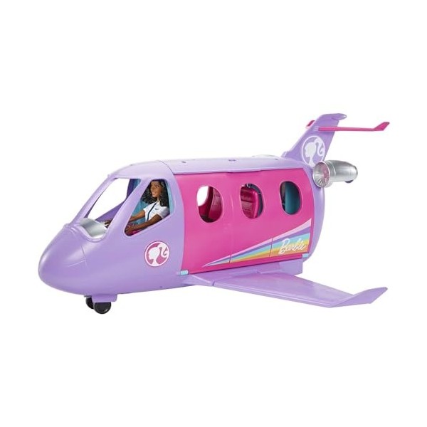 Barbie Coffret Poupée Pilote Avec Jet Privé, Détails Réalistes, Autocollants Inclus Pour Personnalisation Thème Voyage, Plus 