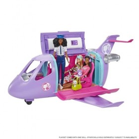 Barbie Coffret Poupée Pilote Avec Jet Privé, Détails Réalistes, Autocollants Inclus Pour Personnalisation Thème Voyage, Plus 