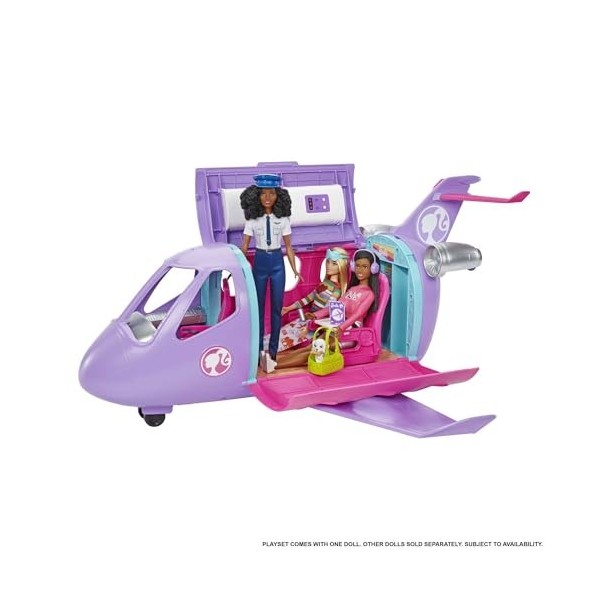 Barbie Coffret Poupée Pilote Avec Jet Privé, Détails Réalistes, Autocollants Inclus Pour Personnalisation Thème Voyage, Plus 