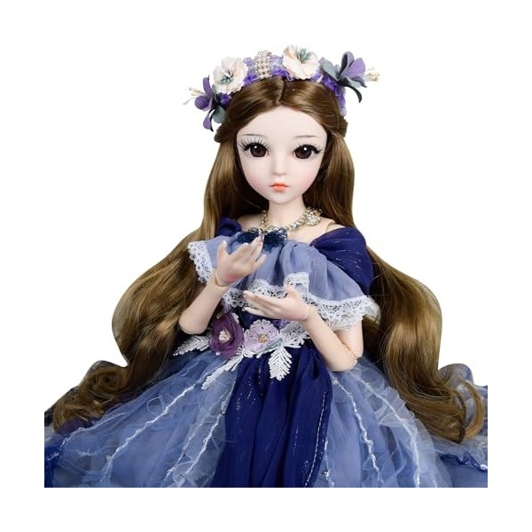 EVA BJD 1/3 BJD – Poupée mécanique articulée avec Maquillage et Accessoires complets Luna - 60 cm