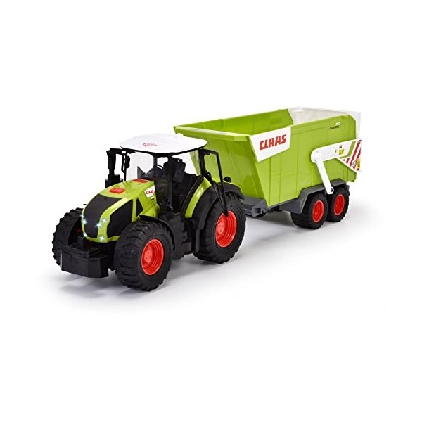 Dickie - Tracteur CLAAS + Remorque - 65 cm - Jouet Enfant - Mécanisme Roue Libre - Véhicule Agricole - Son et Lumière - Dès 3