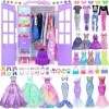 iBayda Lot de 94 vêtements et accessoires de poupée avec placard de poupée pour poupée de 29,2 cm - Kit de conception tendanc