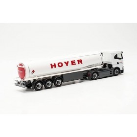 Herpa- Iveco Maquette Camion Way ND Semi-remorque à réservoir dessence Hoyer, échelle 1/87, Model Allemand, pièce de Collect