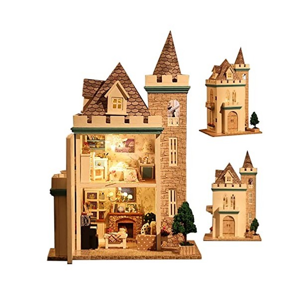 TEAAZA Maison Miniature Maison de poupées Maison de poupée Bricolag