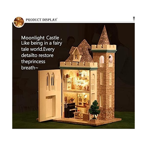 TEAAZA Maison Miniature Maison de poupées Maison de poupée Bricolage Kit Miniature avec Meubles 3D Maison de poupée en Bois A
