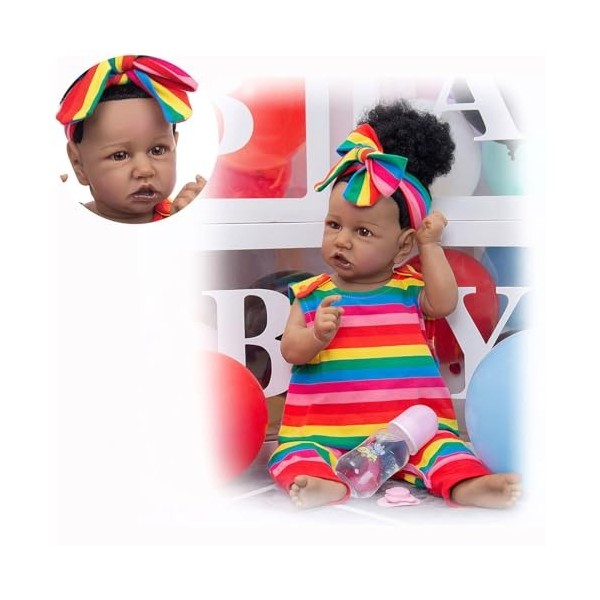Poupées bébé pour Filles, poupée en Silicone Lavable de 22 Pouces et 55 cm, poupées Qui semblent réelles, Jouets pour Enfants
