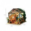 ibasenice 1Pc Puzzles en Bois Puzzles en Bois Fleur Maison De Poupée Puzzle Mini Fleur Maison Kit De Construction Miniature B