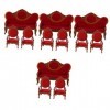 Toyvian 12 Pcs Maison Rouge Vintage Fauteuil Poupée Cuisine DIY pour Chambre Modèle Vivant Minuscules Accessoires Décoration 