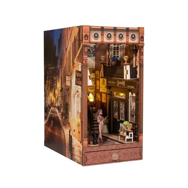 Luminova Book Nook Kit maison de poupée, maison de poupée, maison miniature, puzzle 3D en bois, serre-livres, décoration dét