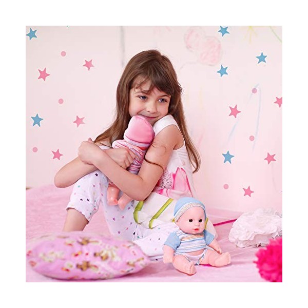 PREXTEX Mini Double Poupées Set - 7,5 Pouces Mignon bébé garçon et Fille poupée Set pour Les Filles pour bébés et Bambins