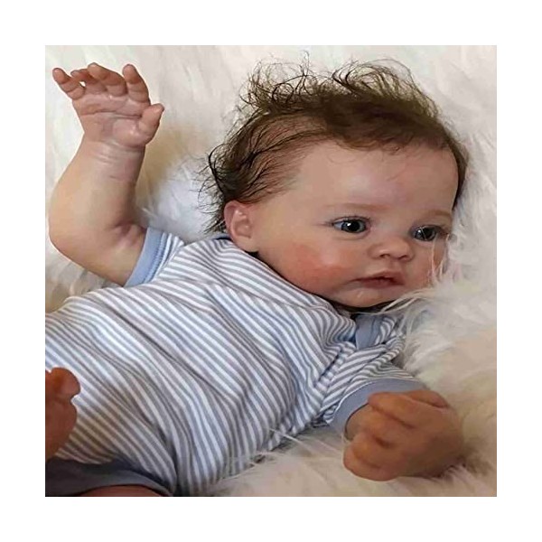 JJRETGY Reborn Bébé Poupée Corps en Vinyle Souple, Poupées bébé Reborn réalistes de 17 Pouces, Poupées réalistes en Silicone 
