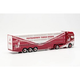 Herpa Modèle réduit de Camion DAF XF SSC Semi-remorque de Transport de bétail Thomas Werner, à léchelle 1:87, modèle réduit 