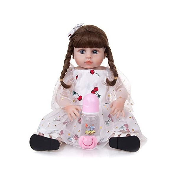 leybold Reborn Baby Dolls, Reborn Girl Doll, 48 cm, poupée en Silicone Artisanale, Peau Douce réaliste, Ensemble de Cadeaux d