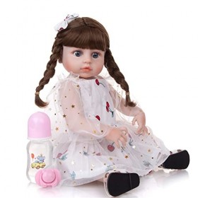 leybold Reborn Baby Dolls, Reborn Girl Doll, 48 cm, poupée en Silicone Artisanale, Peau Douce réaliste, Ensemble de Cadeaux d
