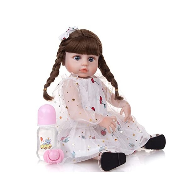 leybold Reborn Baby Dolls, Reborn Girl Doll, 48 cm, poupée en Silicone Artisanale, Peau Douce réaliste, Ensemble de Cadeaux d