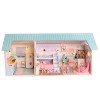 Kit de Maison de poupée Bricolage avec Meubles, modèle de Construction de Maison de poupée en Bois avec lumières LED Kit Mini