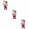 ibasenice 3 Pièces Père Noël Figurine De Père Noël Chantant Dansant Jouet Électrique Ornement pour Enfants Ornement De Père N