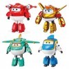 Super Wings 5" Transforming Character 4 Pack | Supercharged Jett, Golden Boy, Tony and Tino, Toys for 3+ Year Old Boy Girl, M