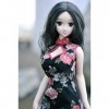 Kamz 62cm 1/3 BJD Poupées Vêtements Noir Cheongsam