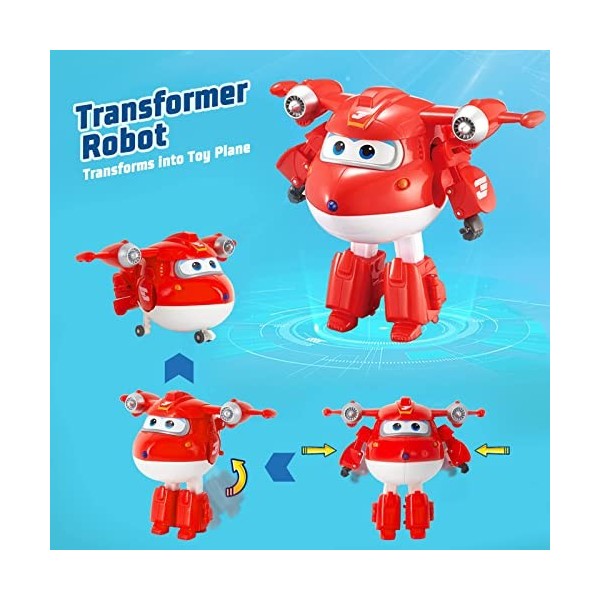 Super Wings 5" Transforming Character 4 Pack | Supercharged Jett, Golden Boy, Tony and Tino, Toys for 3+ Year Old Boy Girl, M