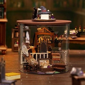 CUTEBEE Maison de poupée miniature avec meubles, kit de maison de poupée en bois à monter soi-même, résistant à la poussière,