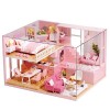 DIKACA 1Pc Bricolage en Bois Maison De Poupée Accessoires Bricolage Mini Maison De Poupée Bricolage Mini Maison Kit Bricolage