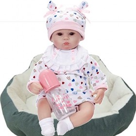 VVLXRIC PoupéE Nouveau Né - 16Pouces 42Cm PoupéE Reborn Silicone Fille - Bebe Born - Cadeau danniversaire pour Les Enfants